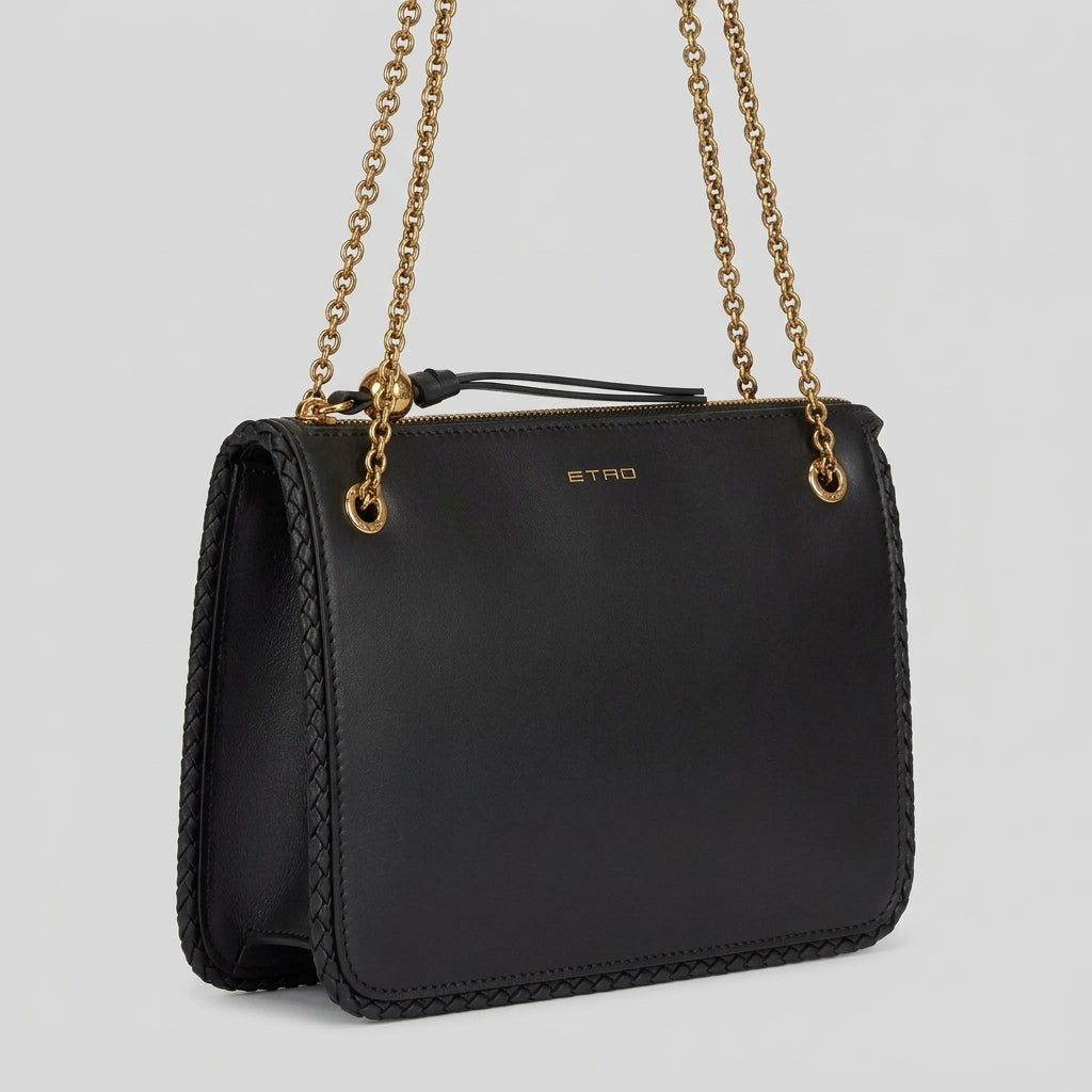 ETRO Black Leather Chain Crossbody Bag - view 2