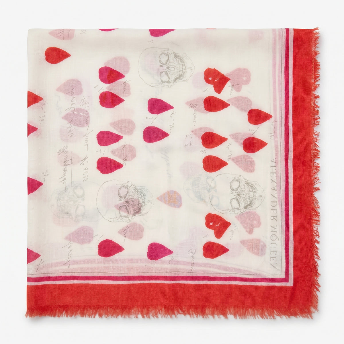 ALEXANDER MCQUEEN Heart Skull Print Scarf
