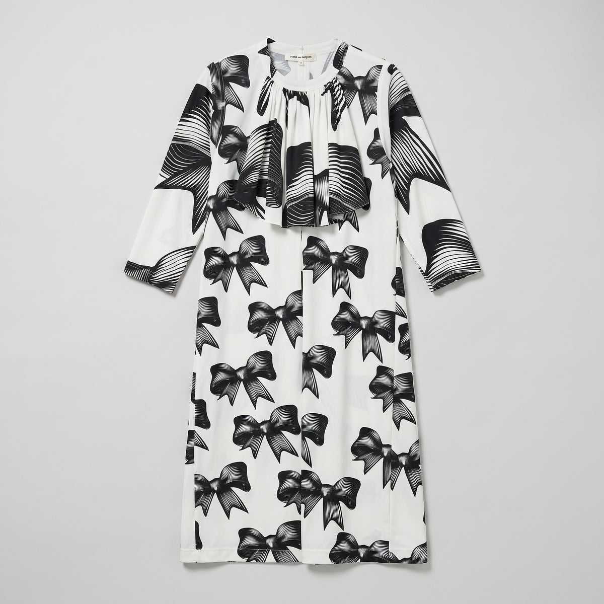COMME DES GARCONS Bow Print Ruffled Midi Dress