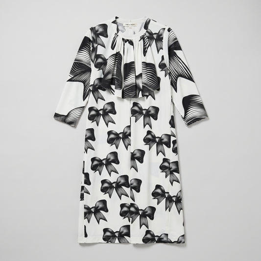 COMME DES GARCONS Bow Print Ruffled Midi Dress