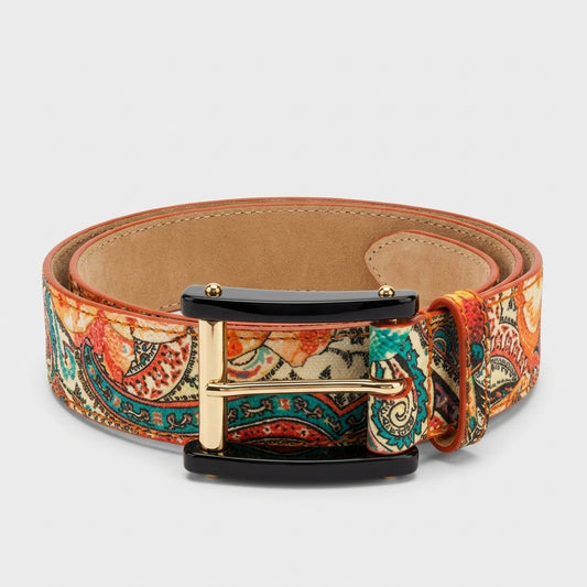 ETRO Multicolor Paisley Pattern Belt