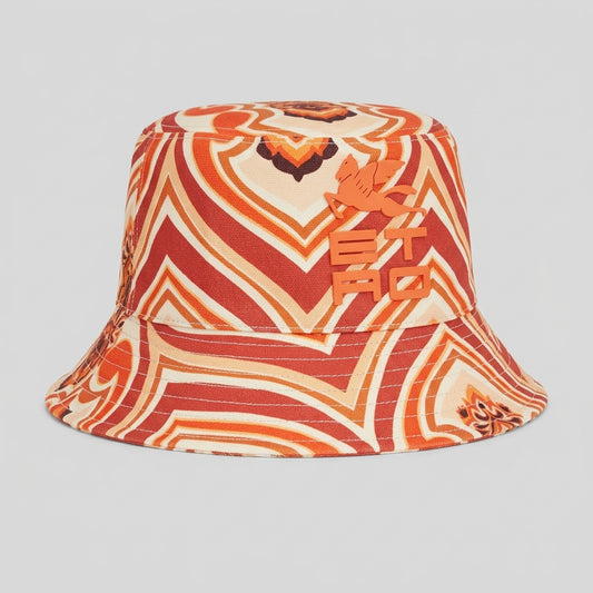 Geometric Orange Bucket Hat