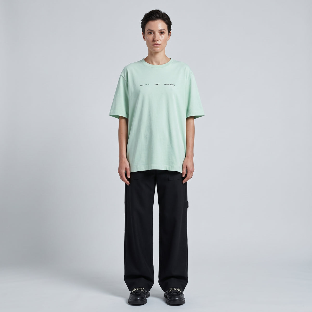Mint Green Graphic Printed Tee