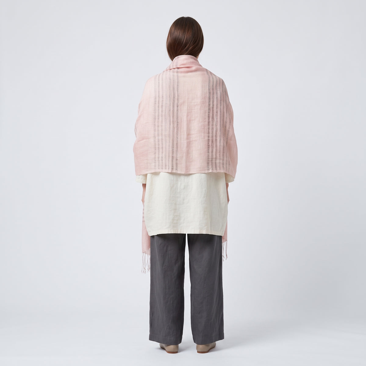 Lightweight Fringed Linen Scarf