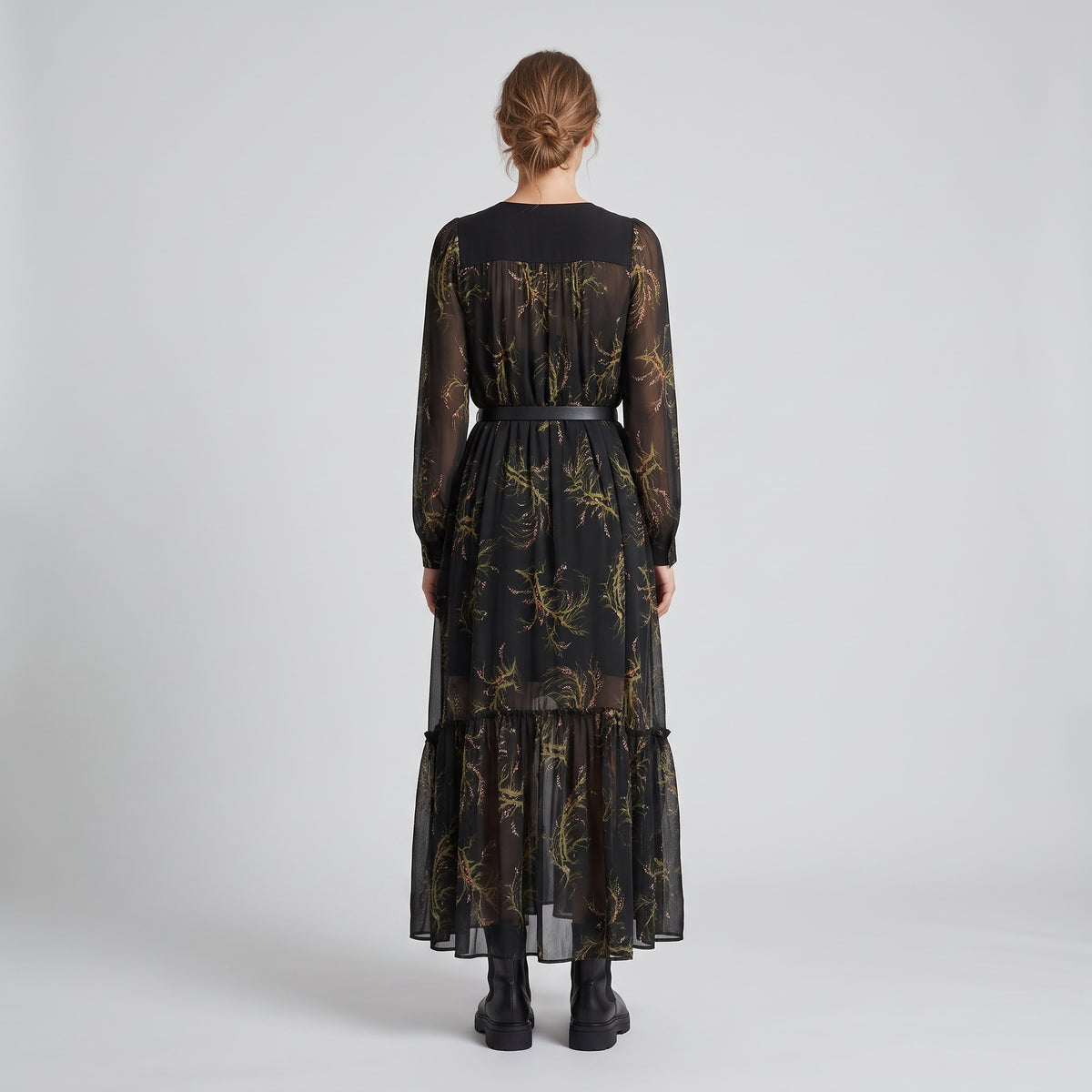 Emerald Seaweed Printed Midi Dress