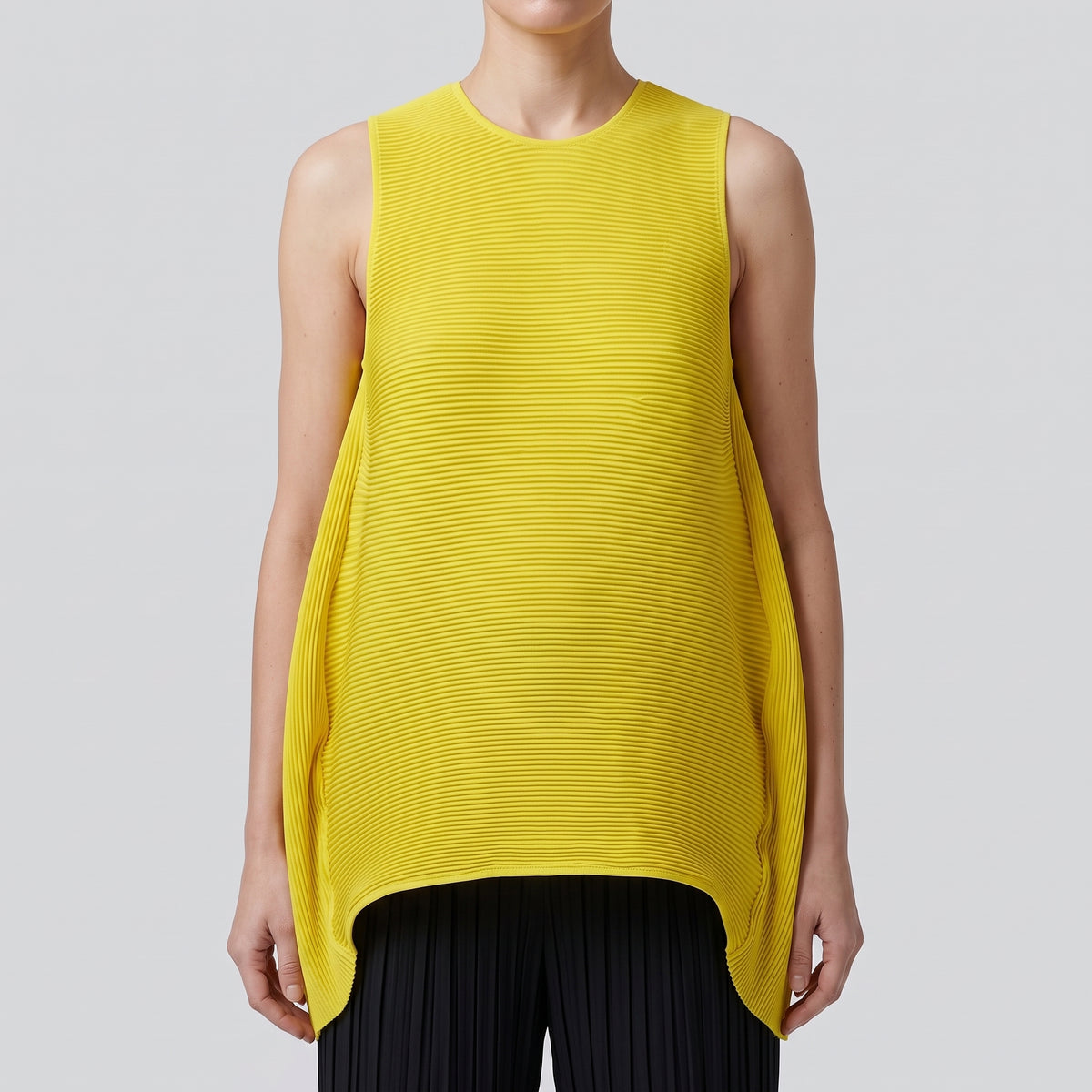 MELITTA BAUMEISTER Mustard Ribbed Sculptural Sleeveless Top - view 2