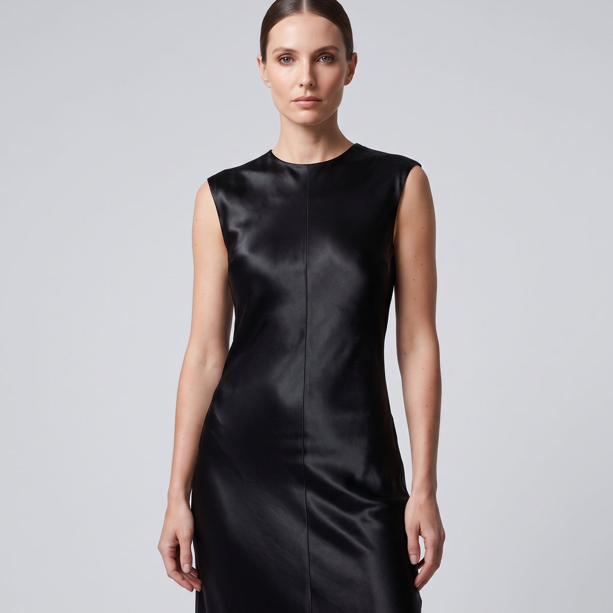 ALBERTA FERRETTI Sleeveless Satin Midi Dress - view 2