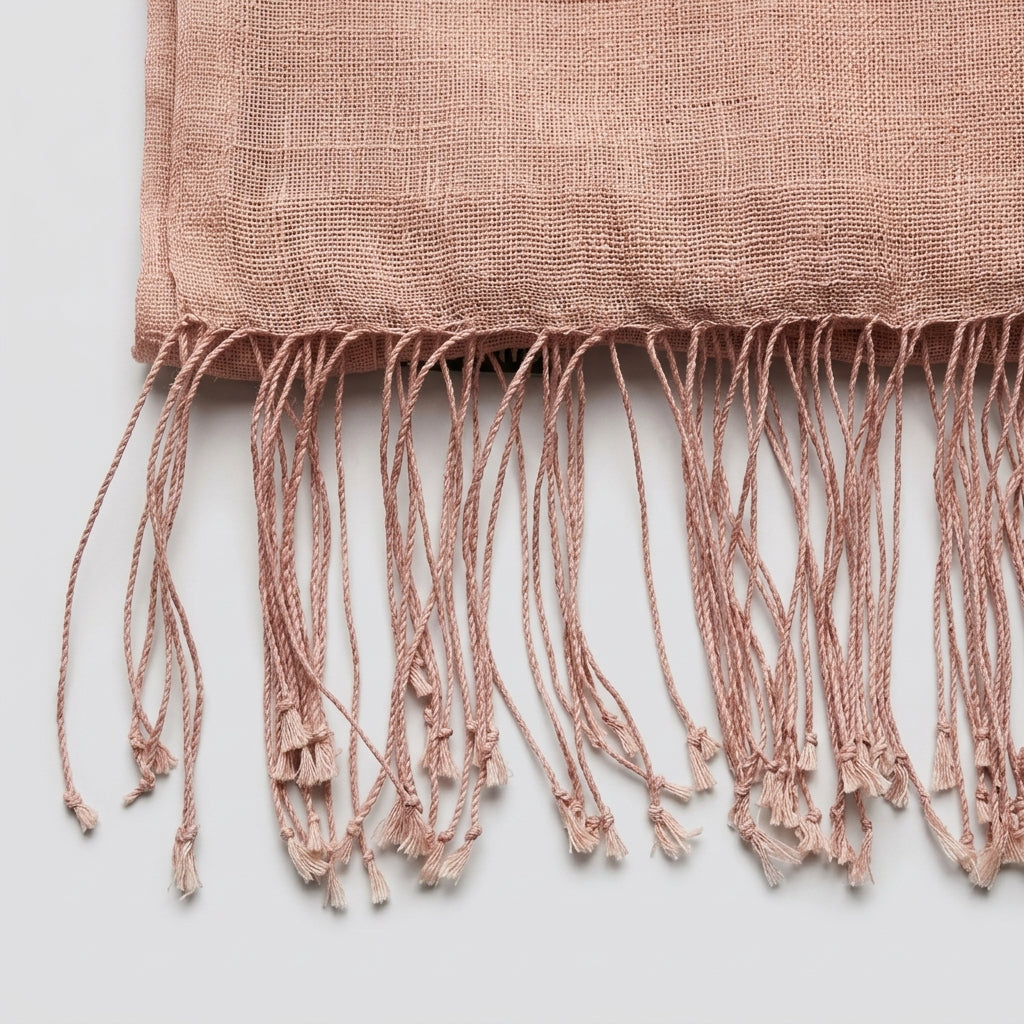 Lightweight Fringed Linen Scarf