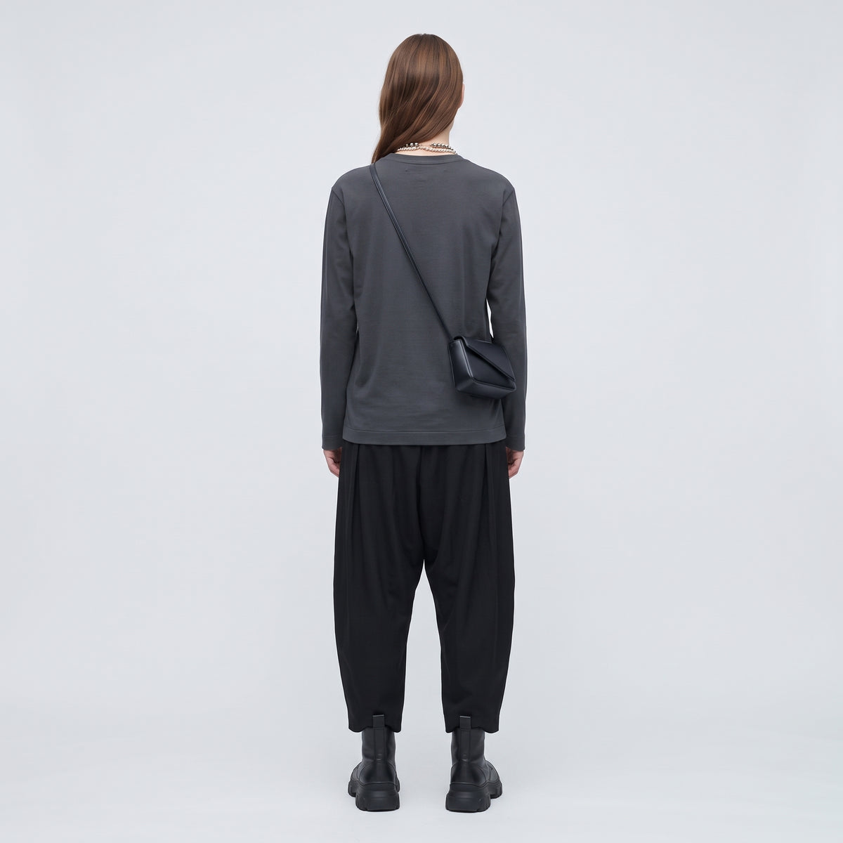PLAY COMME DES GARCONS Grey Heart Long Sleeve Tee - view 2