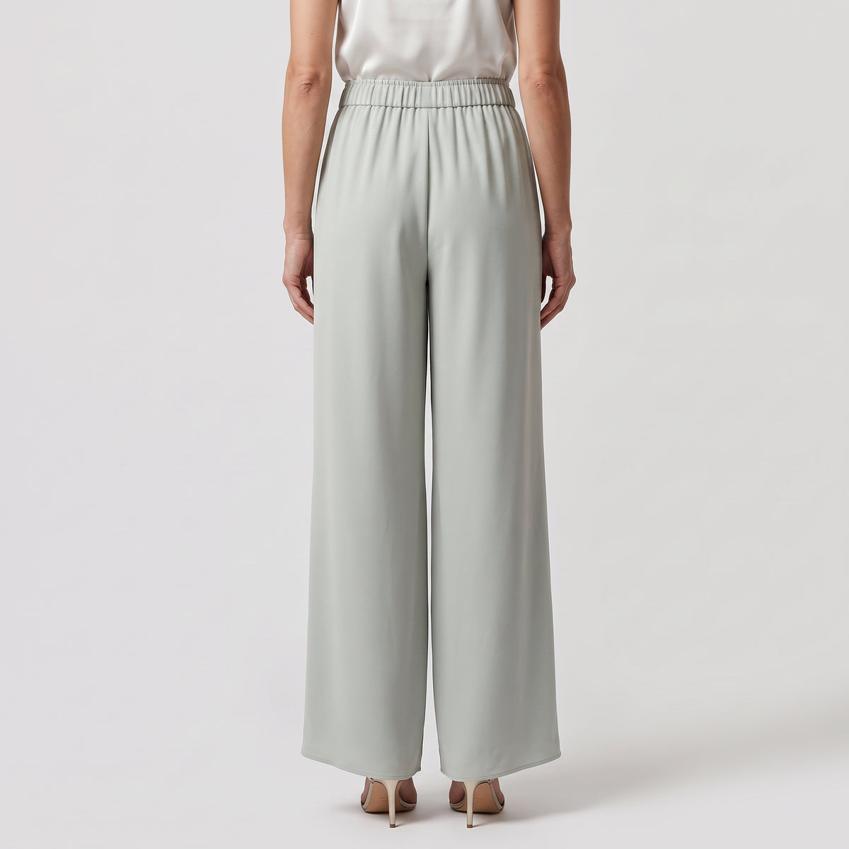 Mint Green Wide-Leg Trousers