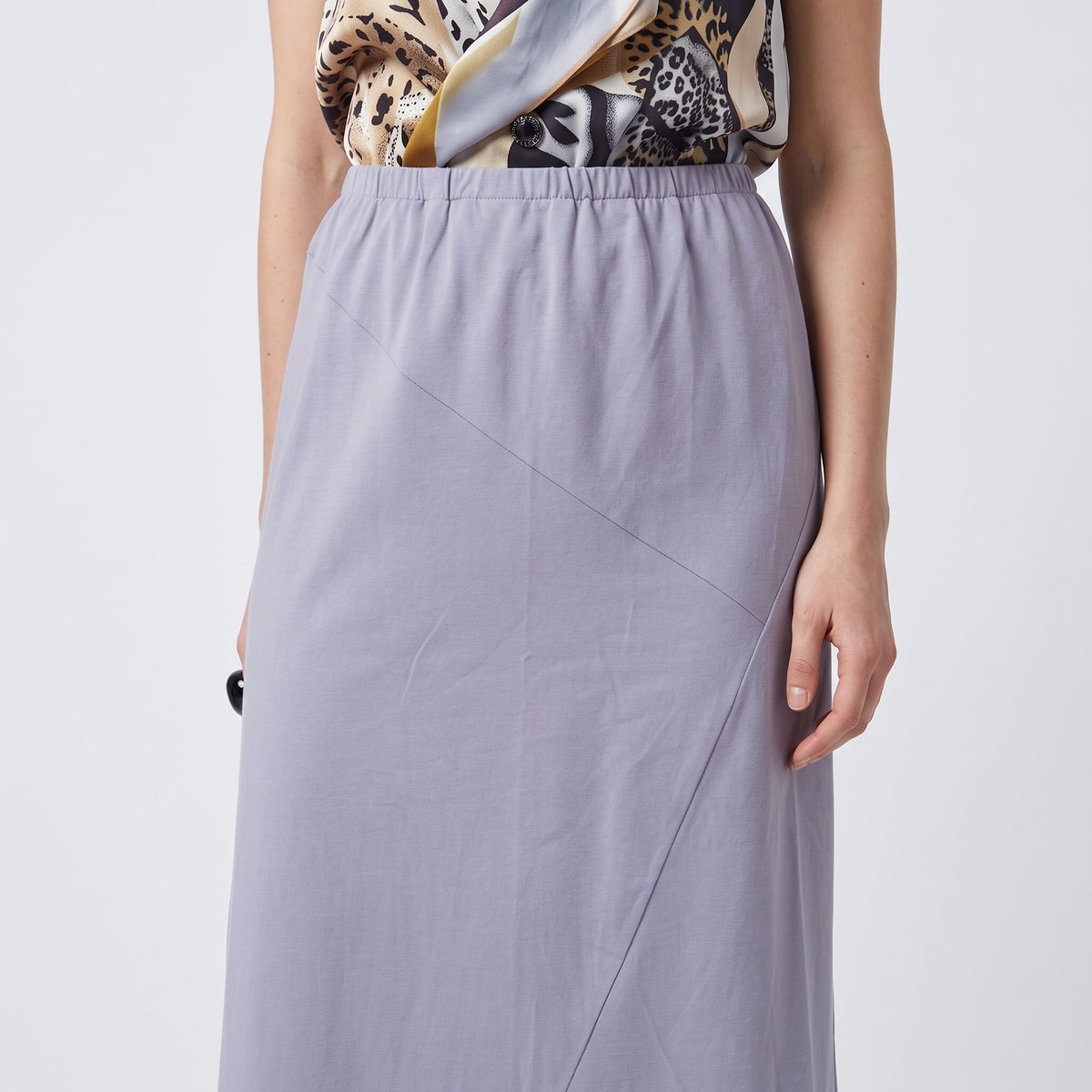 Lilac Asymmetric Seam Midi Skirt