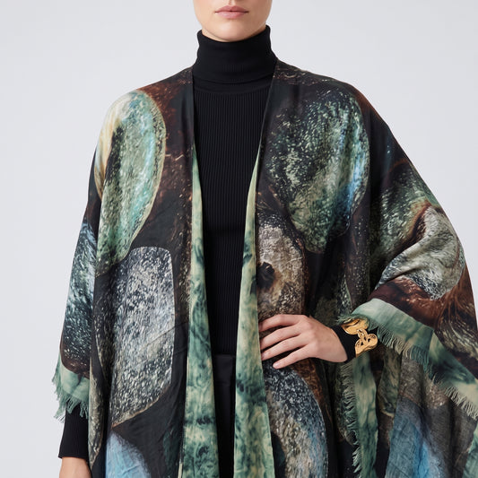 MAISON PASSAGE Abstract Print Long Kimono - view 2