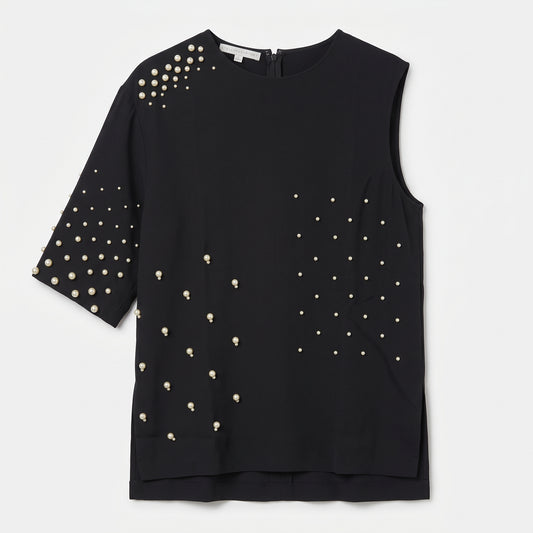 STELLA MCCARTNEY Asymmetric Pearl Embellished Top