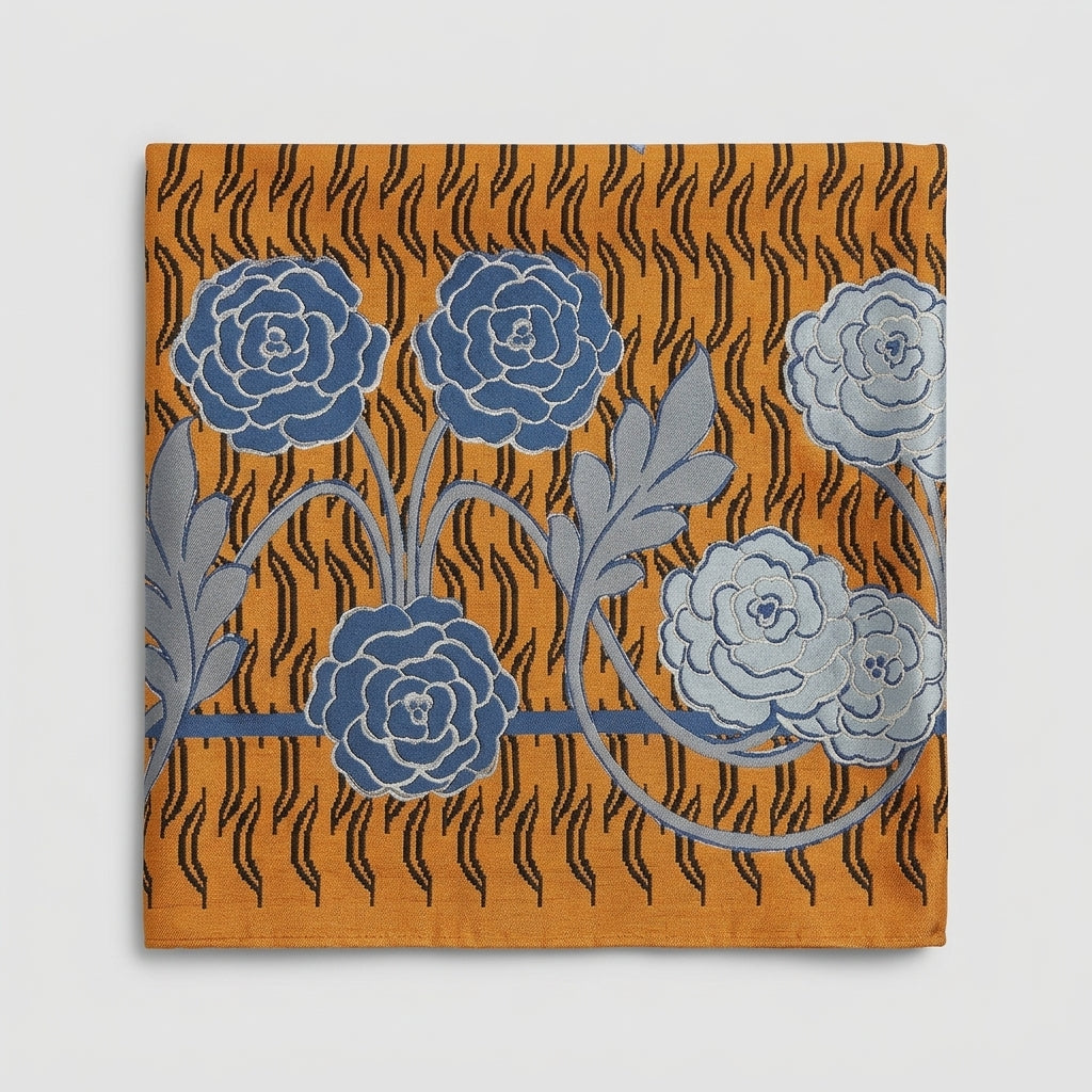 Floral Jacquard Silk Pocket Square