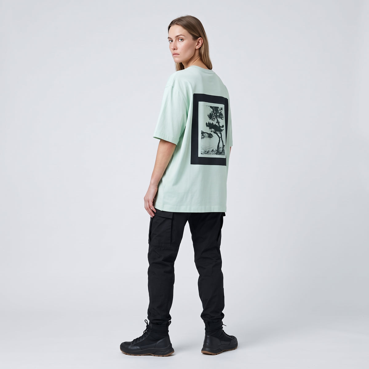 Mint Green Graphic Printed Tee