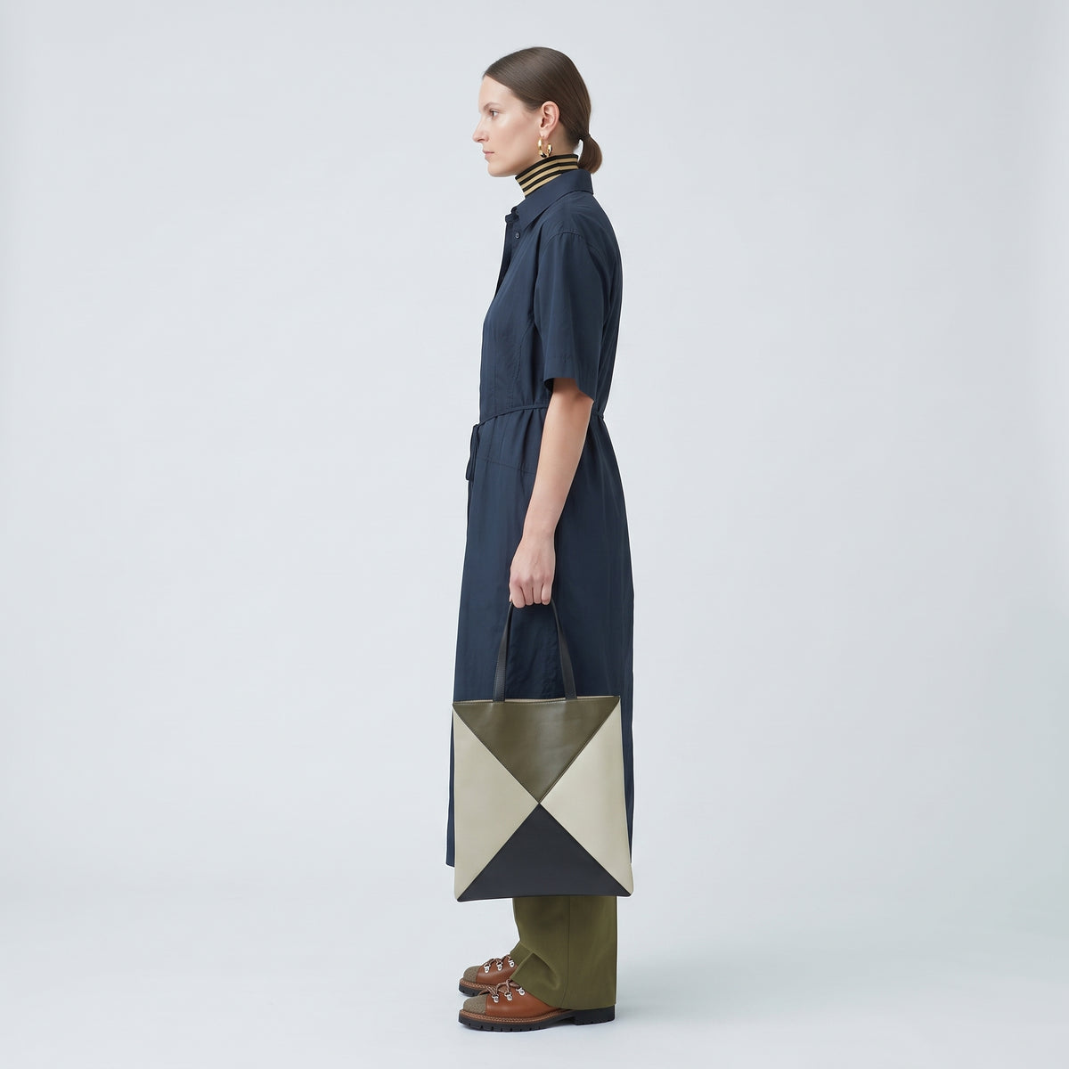 Belted Cotton Midi Shirt Dress