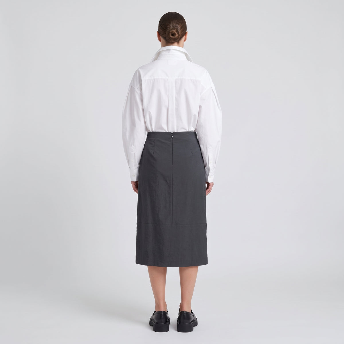 PLAN C Embellished Charcoal Midi Skirt - view 4