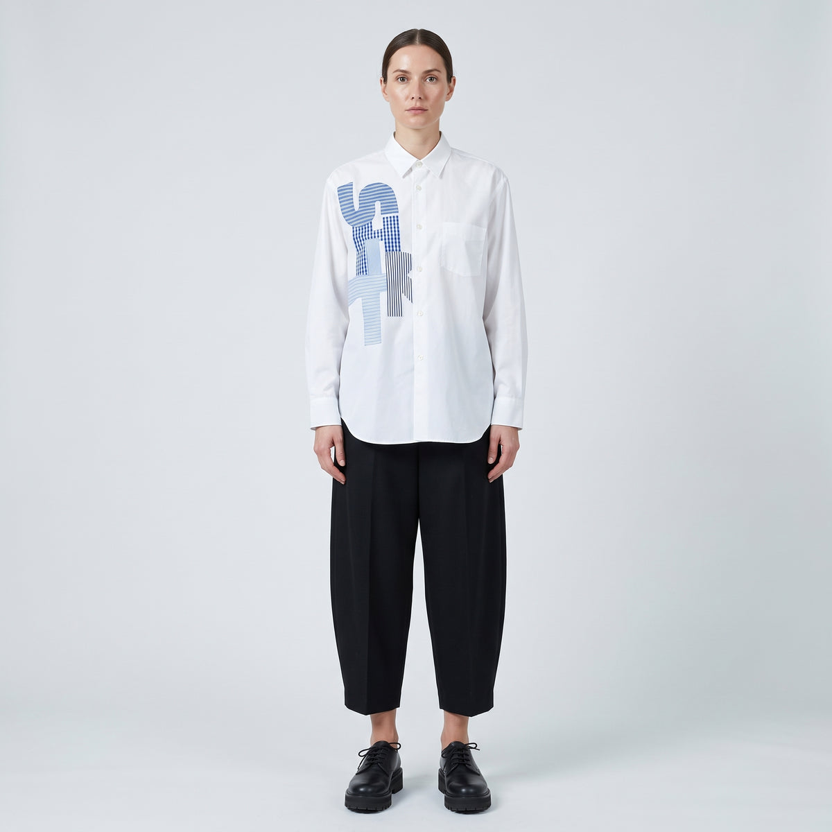Graphic Patchwork Poplin Shirt