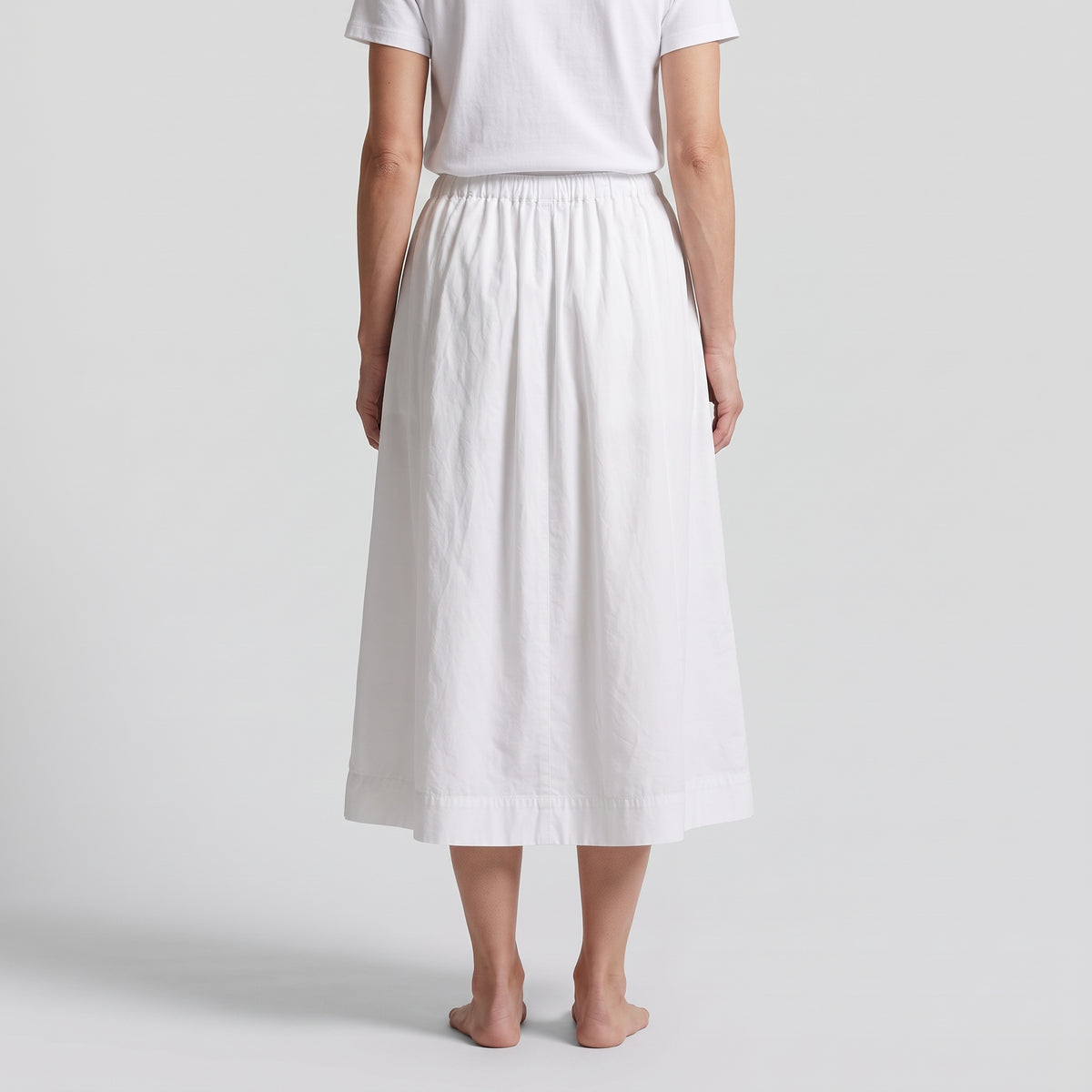 Minimalist White Drawstring Skirt