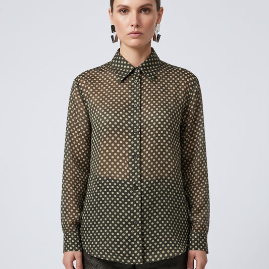 DRIES VAN NOTEN Sheer Polka Dot Clavel Shirt - view 2