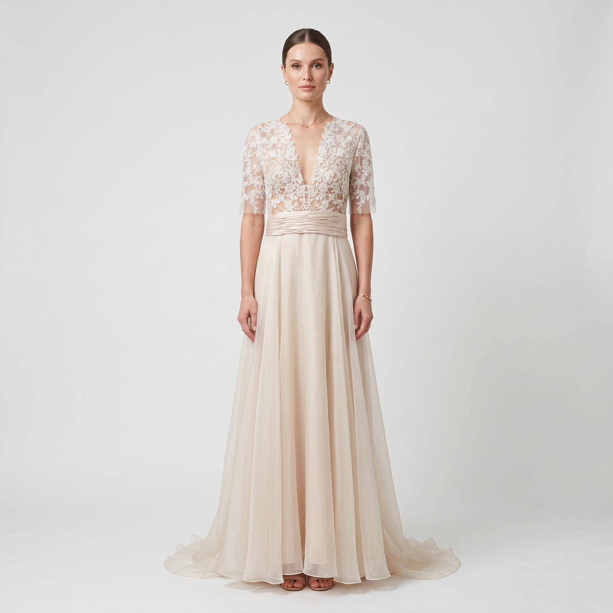 Elegant Lace Tulle Evening Dress