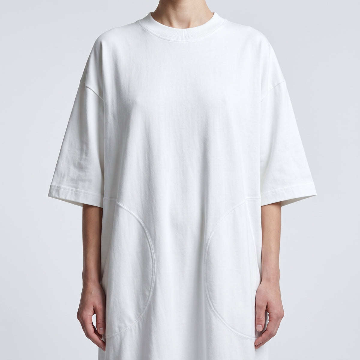 White Ruffled T-Shirt Dress