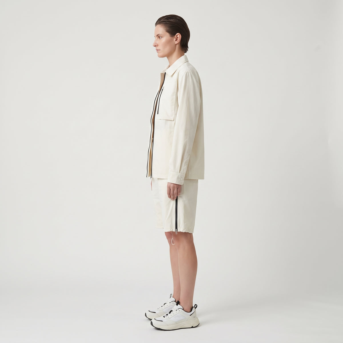 OAMC Cream Technical Zipper Detail Shorts - view 4