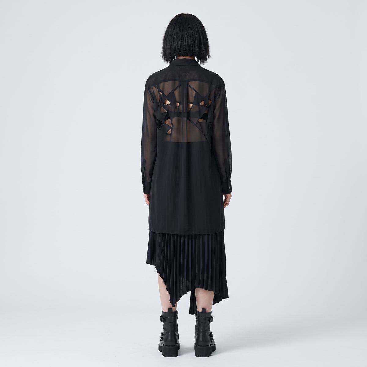 Sheer Ruffled Avant-Garde Shirt