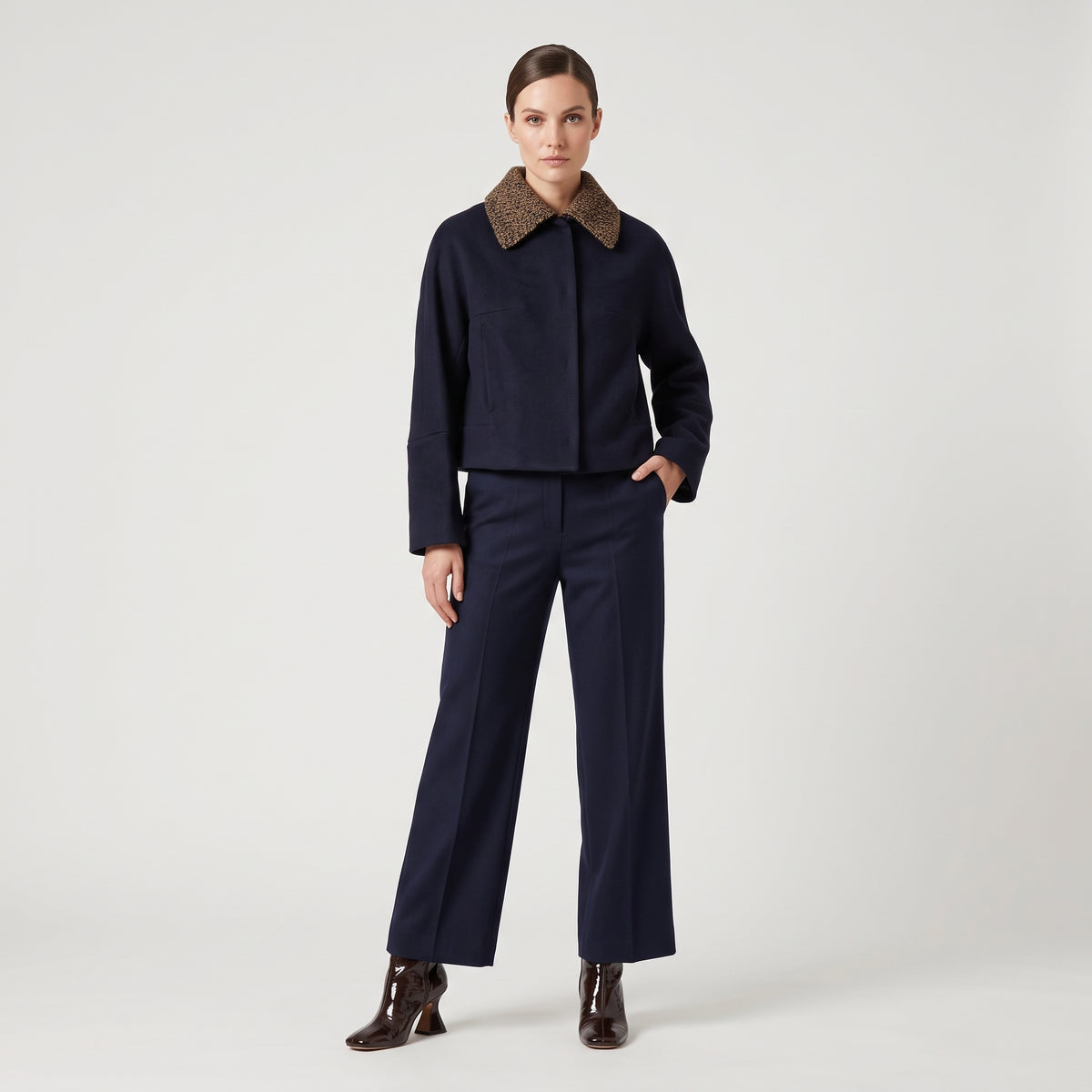 NATAN Cropped Wool Jacket with Collar - view 2