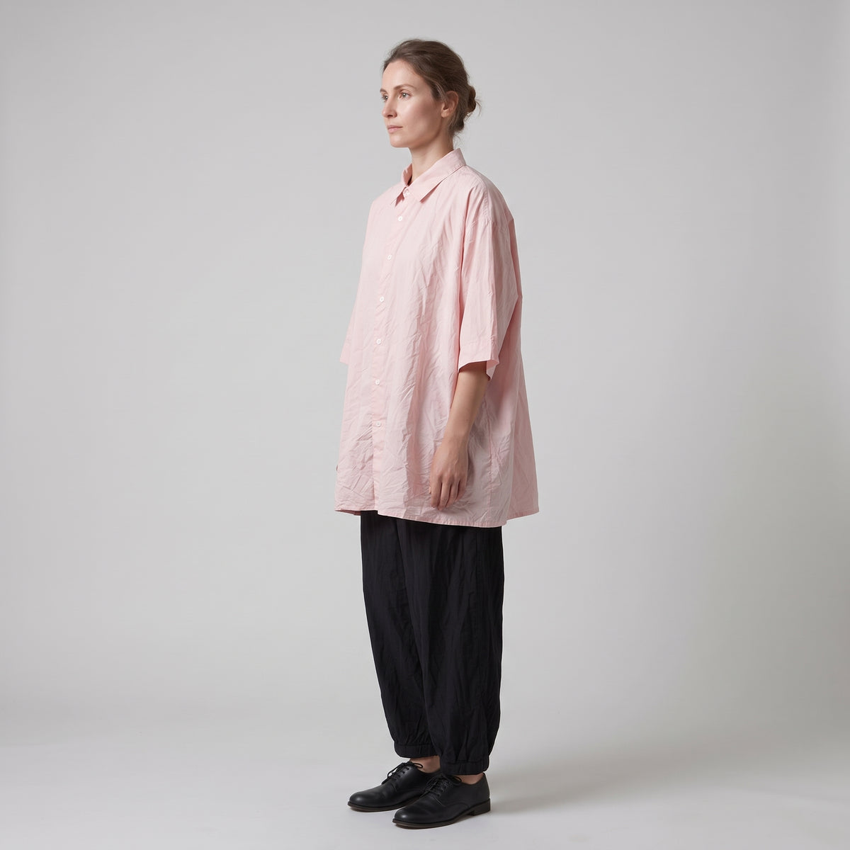 CASEY CASEY Oversized Pink Cotton Shirt - view 5
