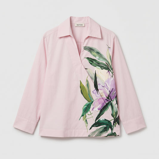 Floral Print Mauve Wrap Blouse