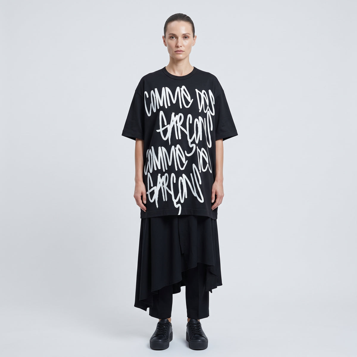 COMME DES GARCONS Graffiti Logo Cotton Tee - view 3