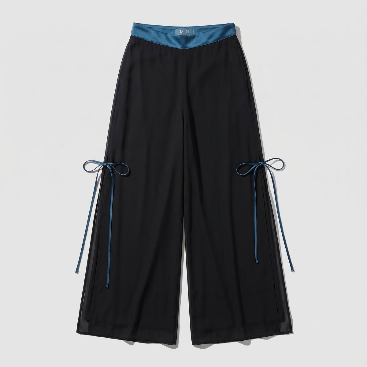 MIIN Satin Trim Wide Leg Pants