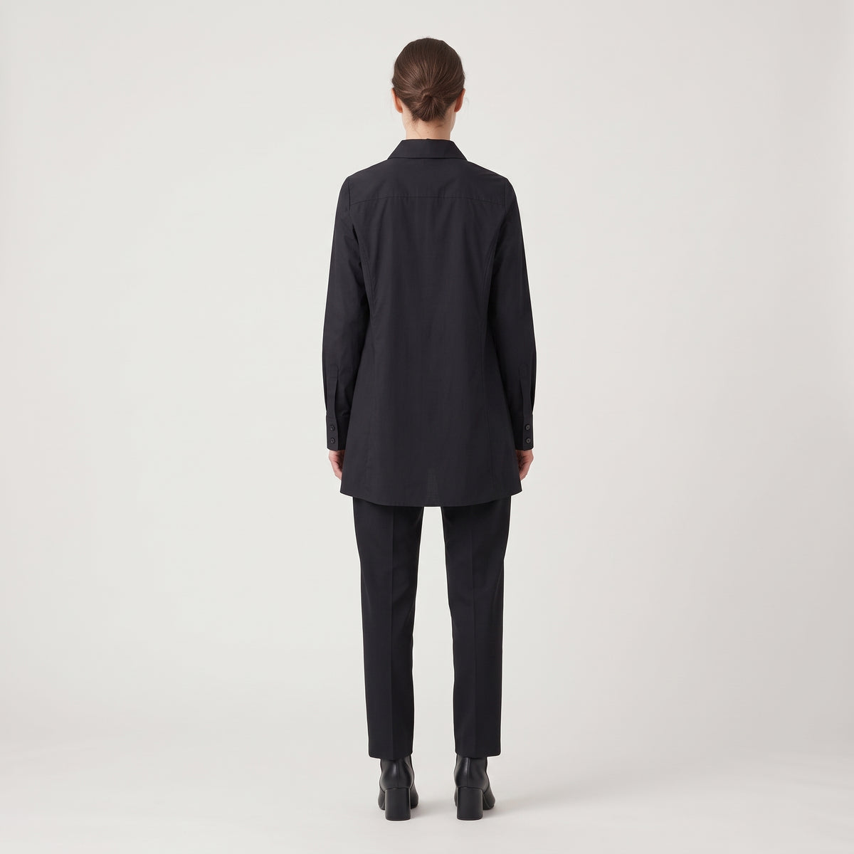 ALBERTA FERRETTI Asymmetric Layered Black Poplin Shirt - view 5