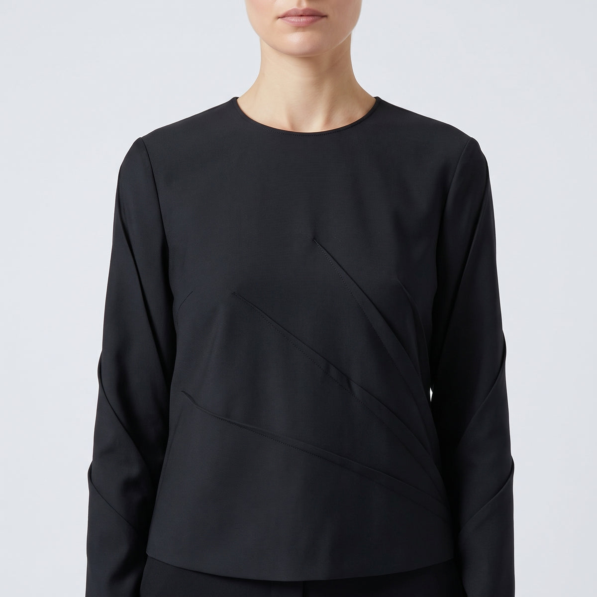 ALBERTA FERRETTI Elegant Pleated Black Top - view 2