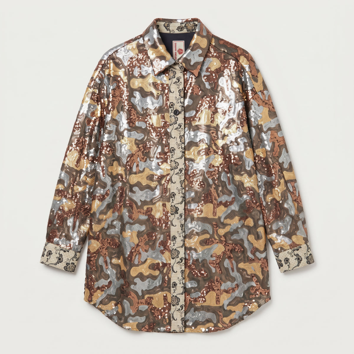 ANTONIO MARRAS Sequined Camouflage Oversized Shirt