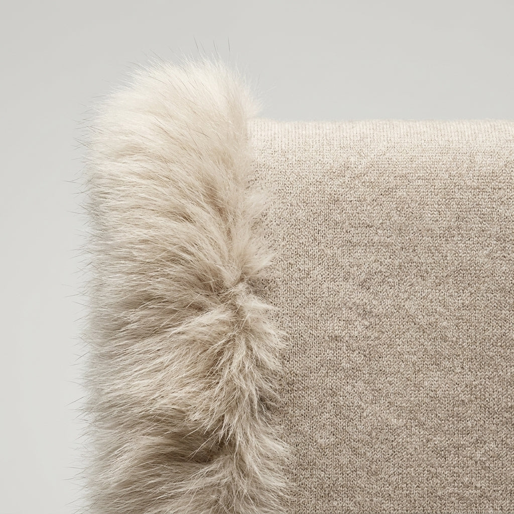 AMA PURE Fur Trimmed Wool Scarf Cape - view 4