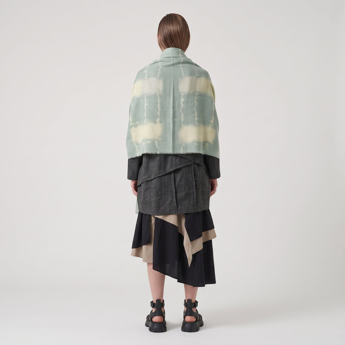 ASHTA Tie-Dye Linen Fringed Scarf - view 5