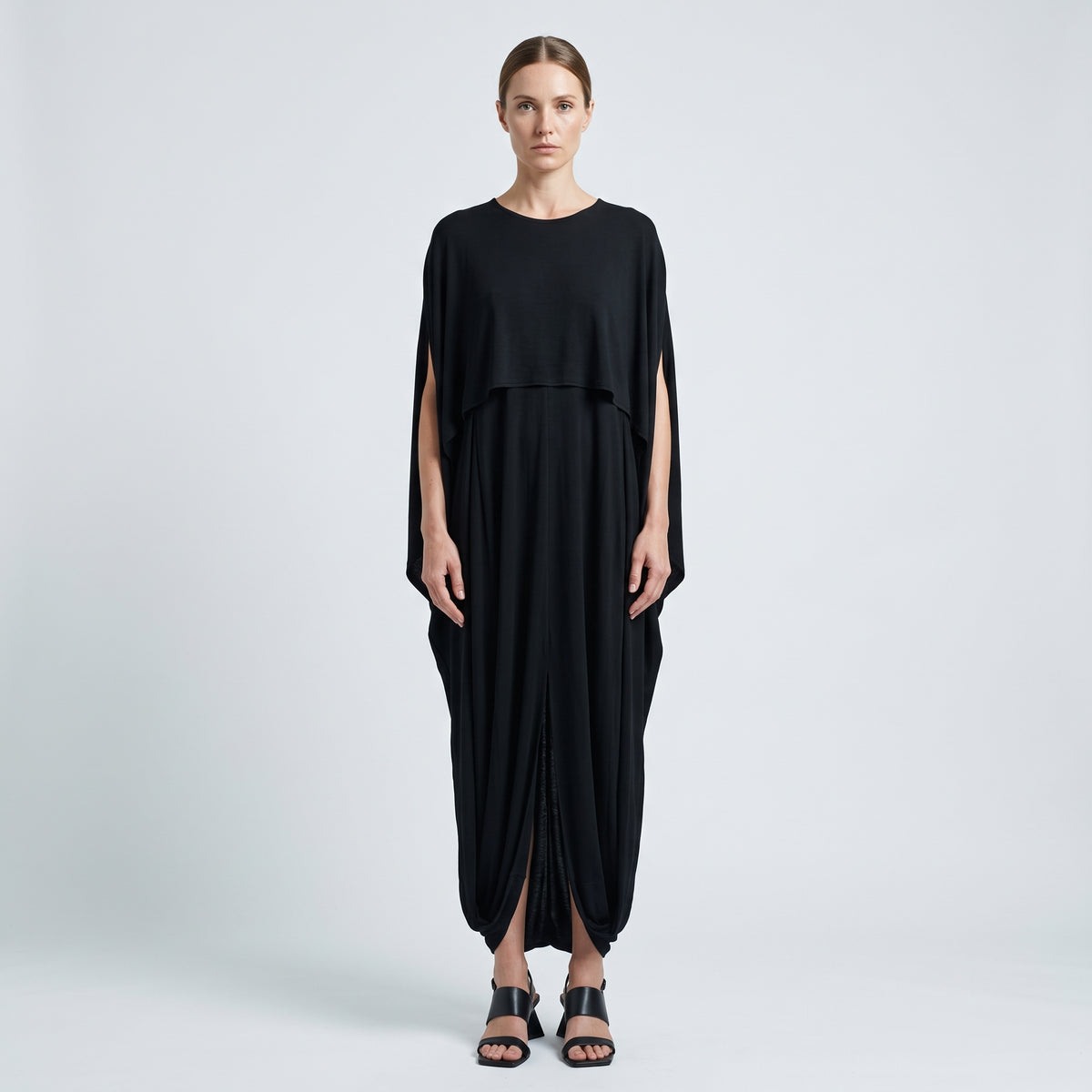 RODEBJER Black Draped Cape Dress - view 3