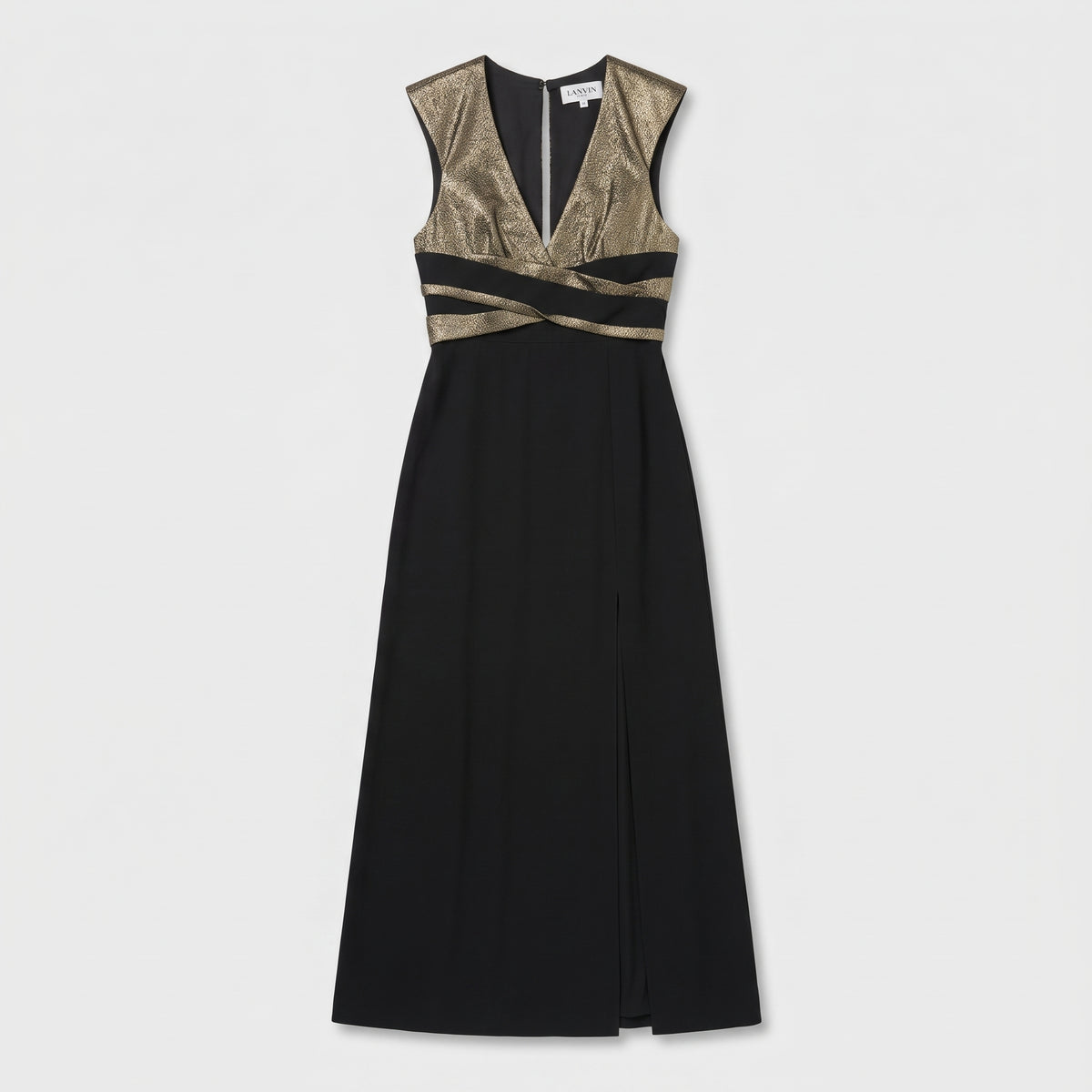 Metallic Bodice Maxi Dress