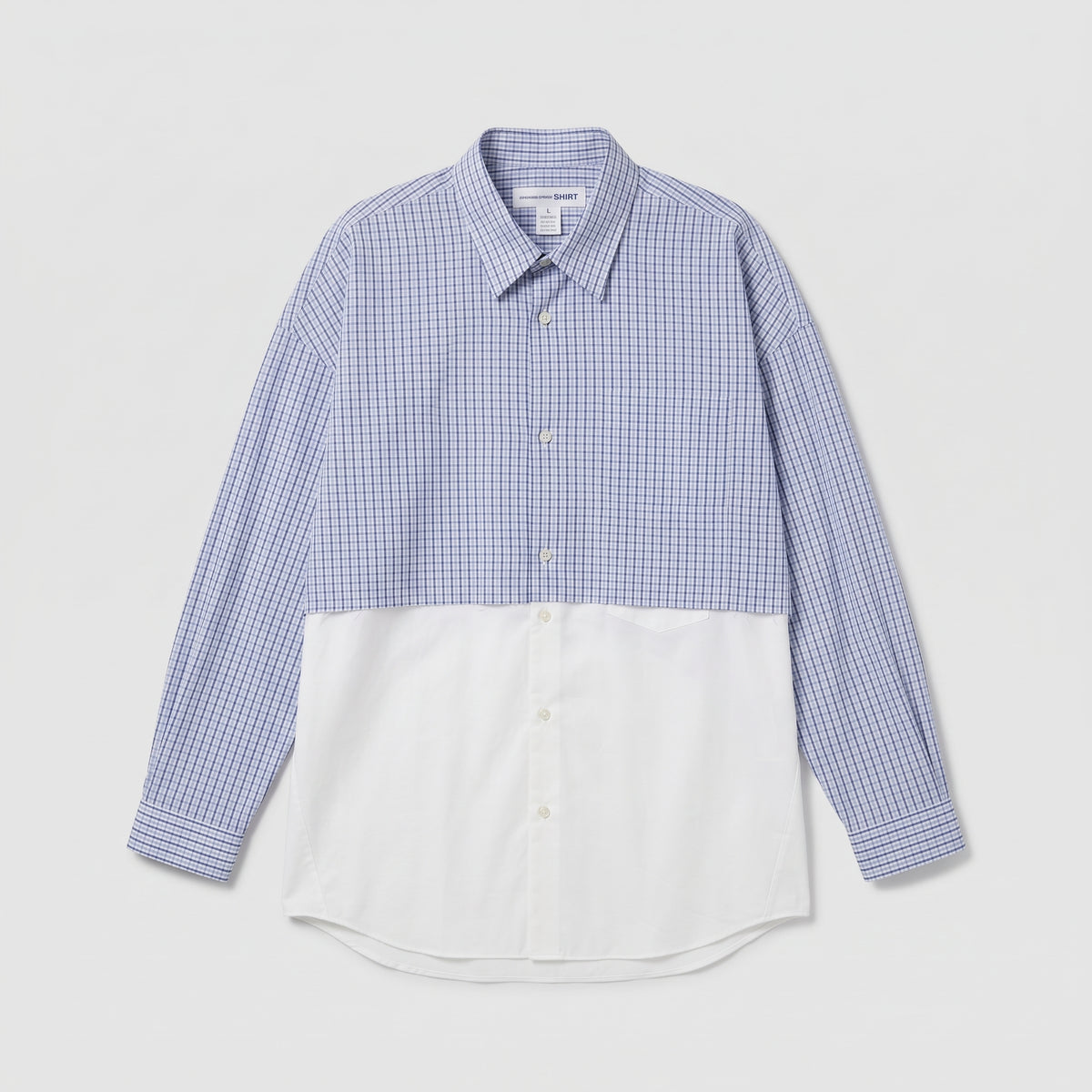 CDG SHIRT Paneled Micro-Check Cotton Shirt