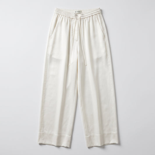 BY FANG Elegant White Wide-Leg Trousers