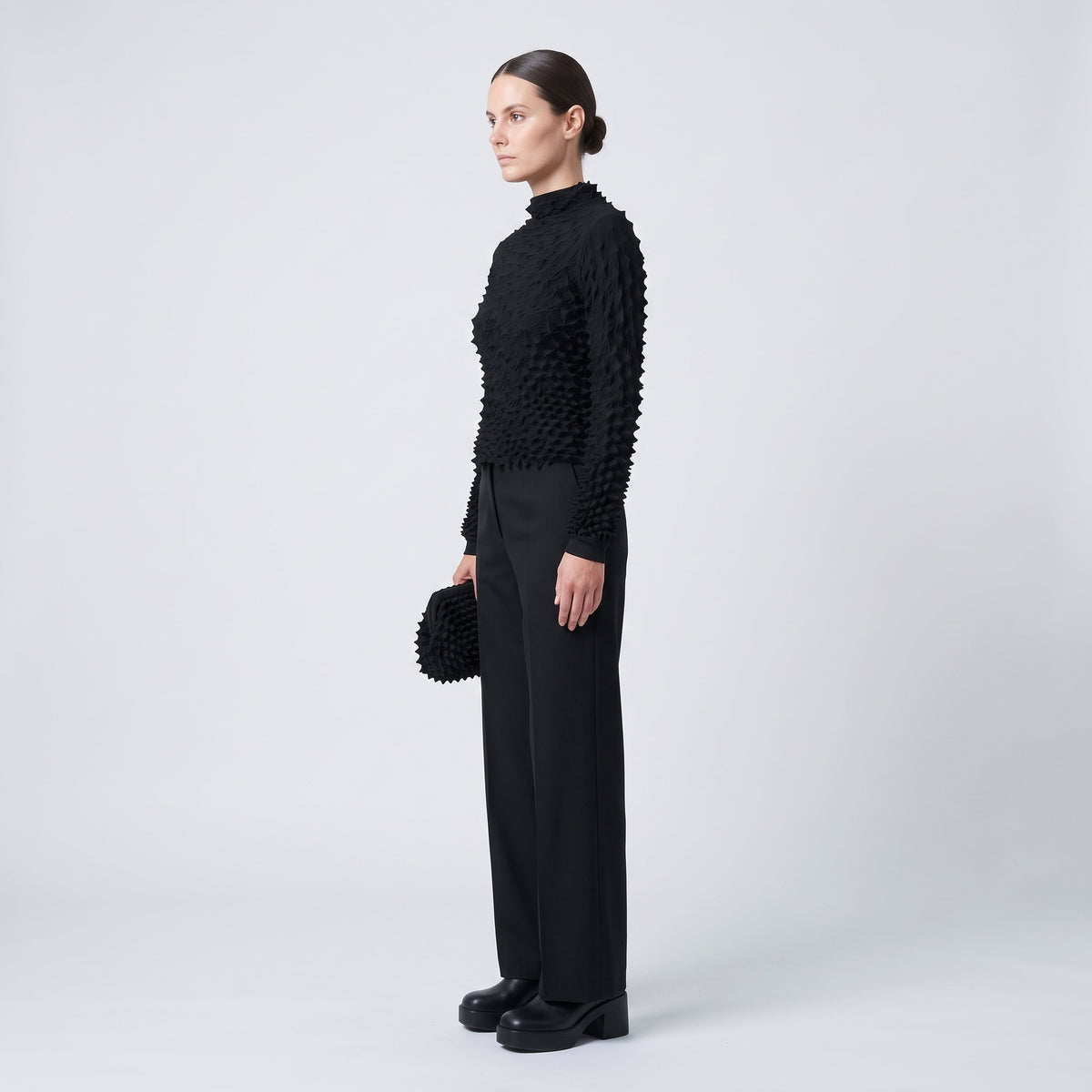 BUNZABURO Textured Shibori Mock Neck Blouse - view 4
