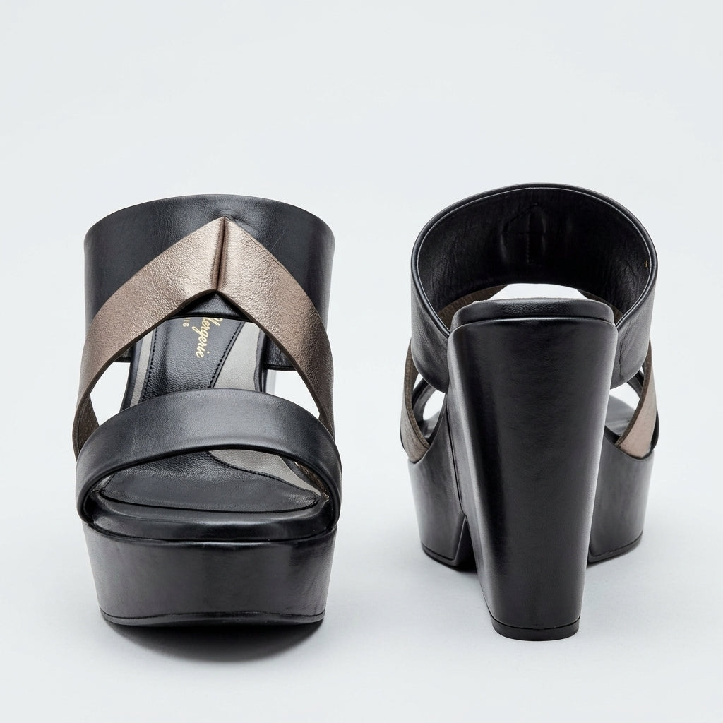 Metallic Accent Platform Sandals