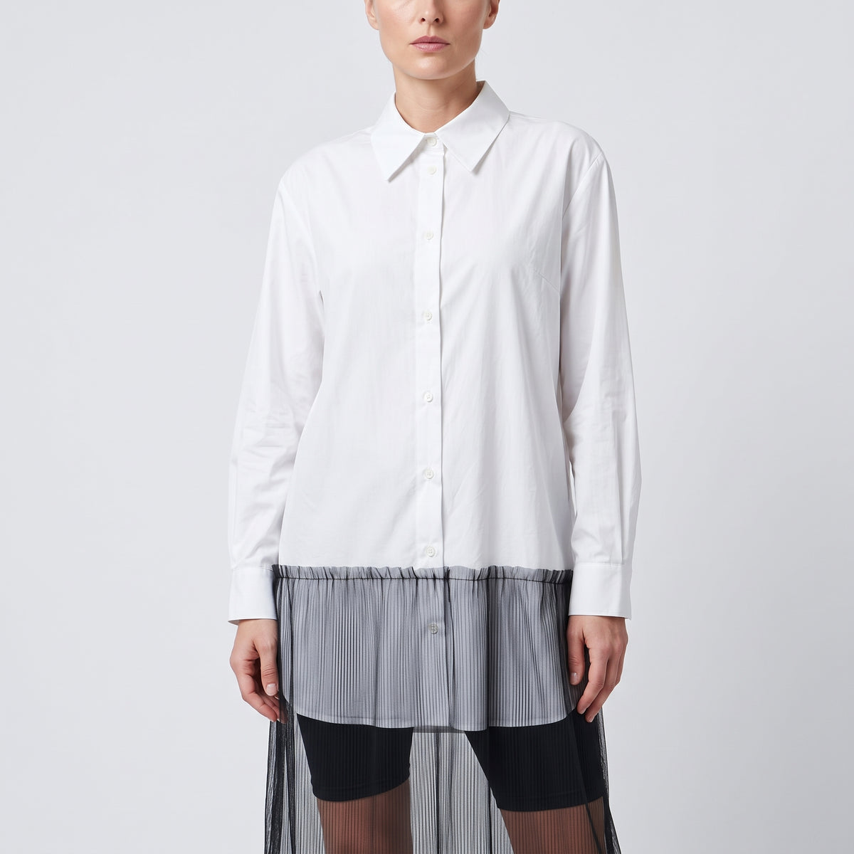 Hybrid Tulle Shirt Dress