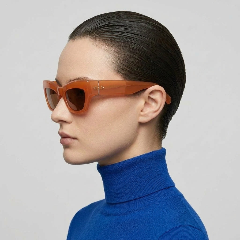 Chunky Orange Rectangle Sunglasses