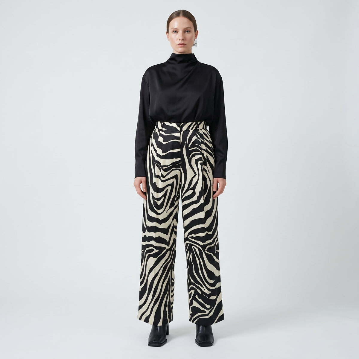 CALCATERRA Zebra Print Wide Leg Trousers - view 3