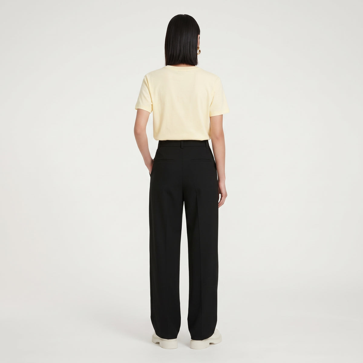 PATOU Pale Yellow Logo Cotton T-Shirt - view 5
