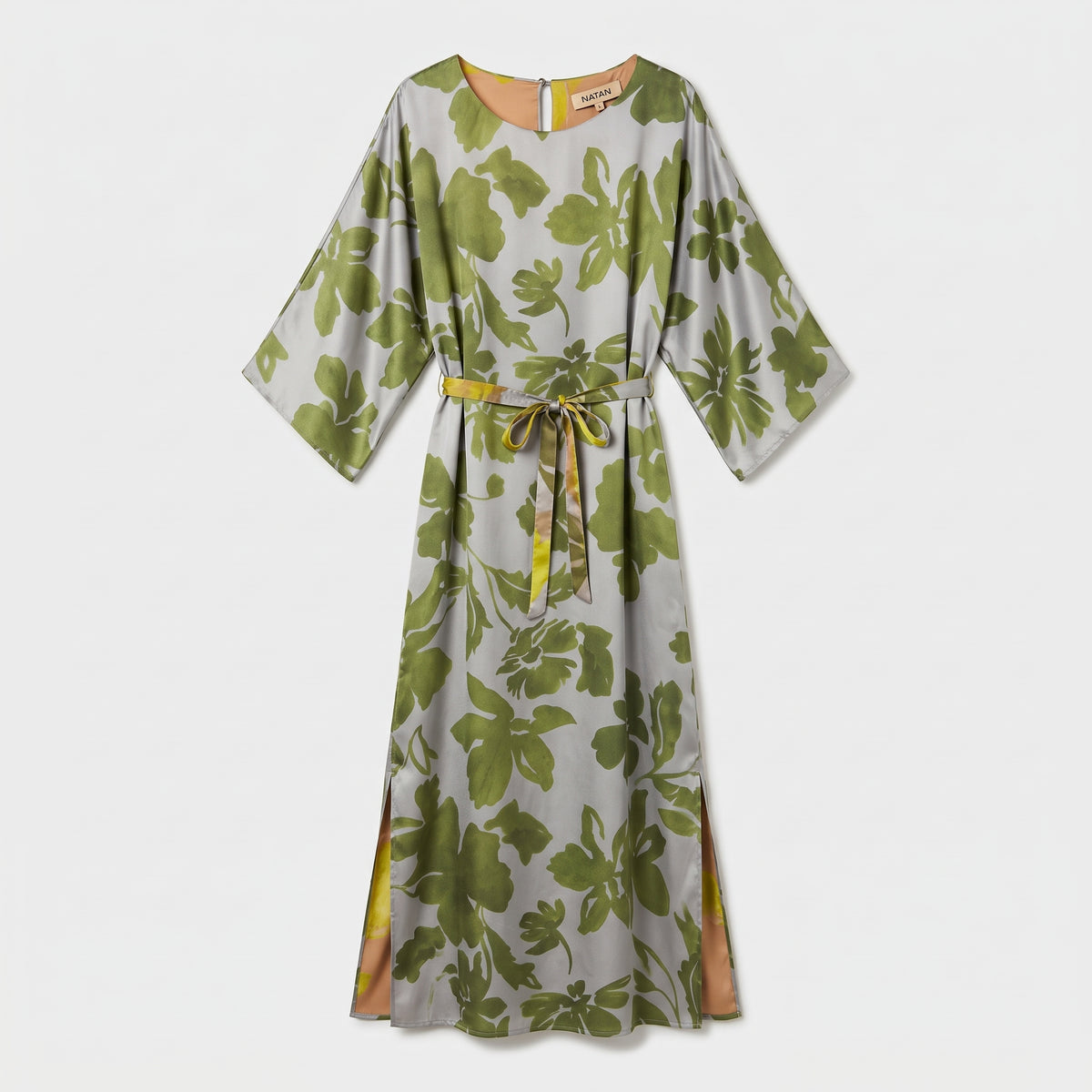 Floral Print Kimono Midi Dress