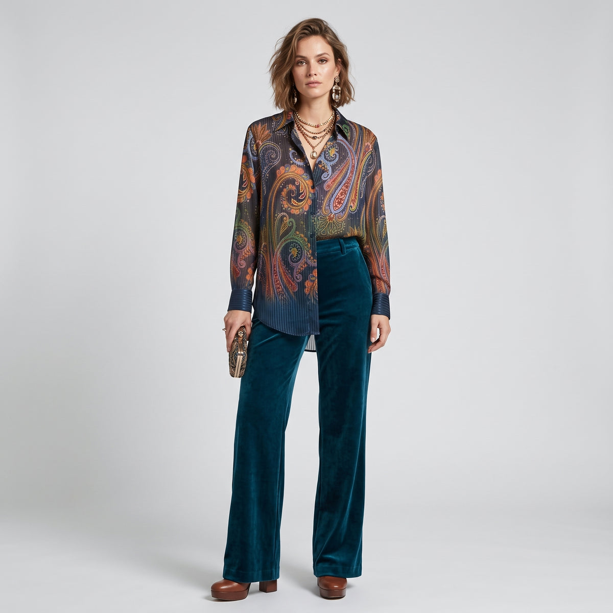ETRO Multicolor Paisley Sheer Shirt - view 4